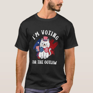 Camiseta Estoy votando por el Outlaw 2024 para mujeres Meow