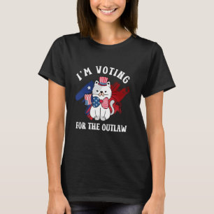 Camiseta Estoy votando por el Outlaw 2024 para mujeres Meow