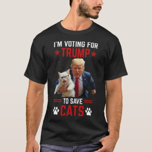Camiseta Estoy votando por Trump para salvar a los gatos El