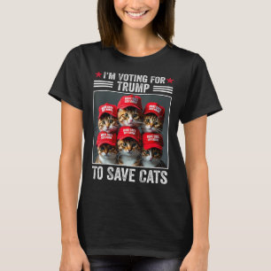 Camiseta Estoy votando por Trump para salvar a los gatos qu