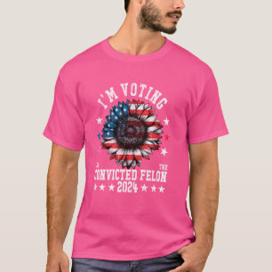 Camiseta Estoy votando por un delincuente en 2024 Bandera d