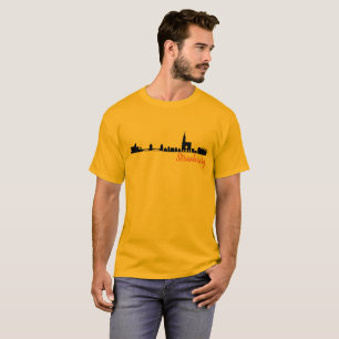 Camiseta Estrasburgo Francia City Skyline, 2 hombres