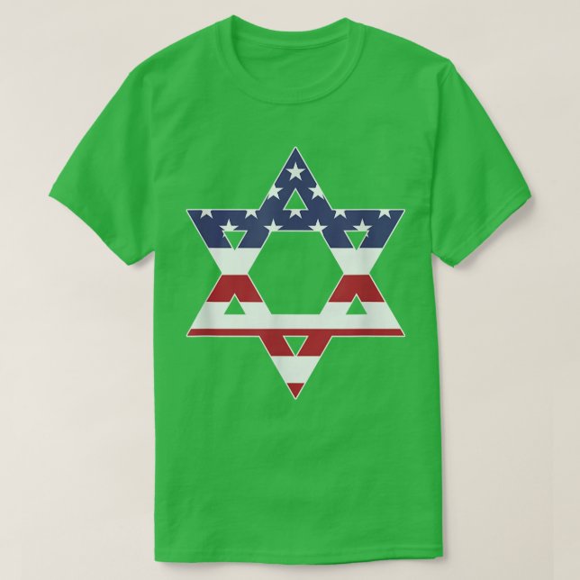 Camiseta Estrella Americana De La Bandera De David Jewish H (Diseño del anverso)