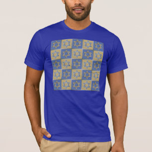 Camiseta Estrella azul dorada de los paneles de arte de Dav