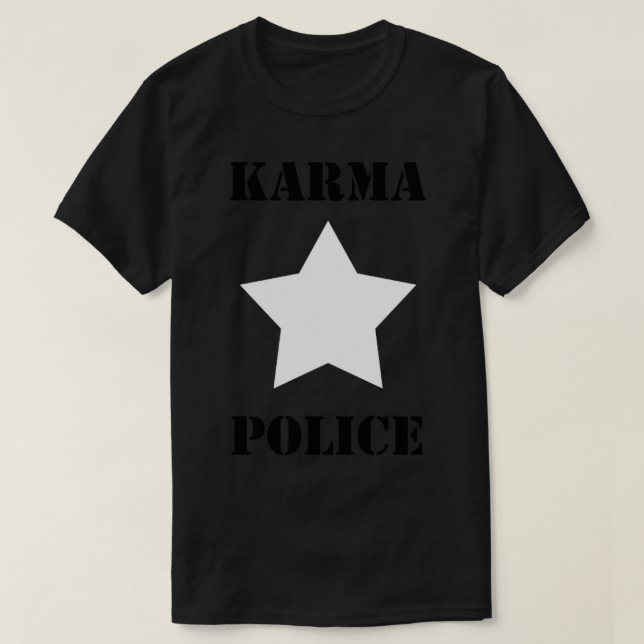 Camiseta Estrella blanca de la policía de Karma (Diseño del anverso)