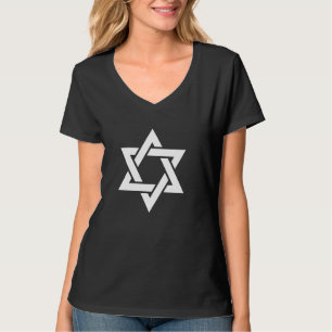 Camiseta Estrella blanca y llana del símbolo judío de David