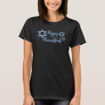 Camiseta Estrella brillante del Hanukkah de David<br><div class="desc">Feliz Hanukkah con la brillante Estrella azul de Davids.</div>