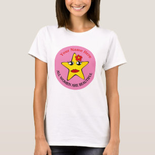 Camiseta Estrella Chica amarilla suave Las mujeres poderosa