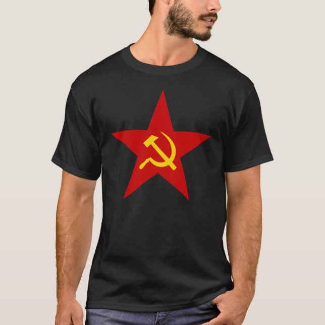Camiseta Estrella comunista del martillo y de la hoz (Anverso)
