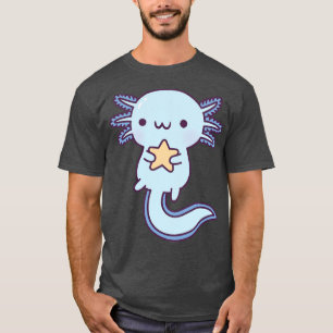 Camiseta Estrella de abrazo de Axolotl azul lindo