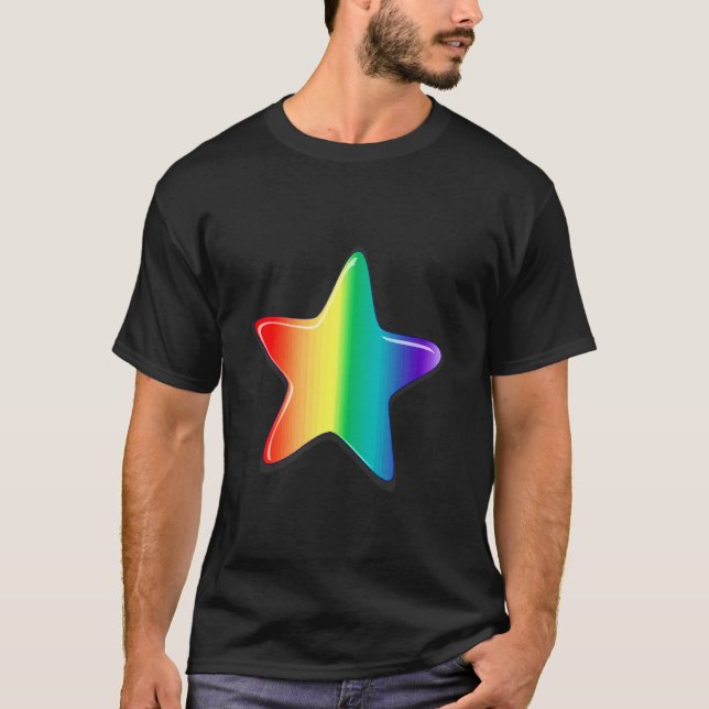 Camiseta Estrella de arcoíris linda (Anverso)