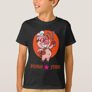 Camiseta Estrella de cerdo Bbq Birbecule Costillas de asado