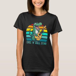Camiseta Estrella de Croc y Roll divertida música de cocodr