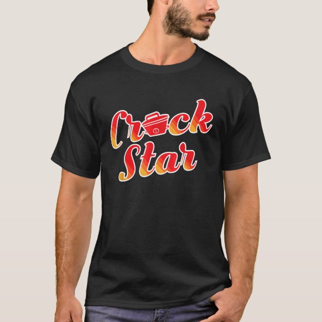 Camiseta Estrella de Crock Navidad Chef de Olla de Cocina L (Anverso)