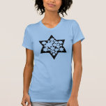 Camiseta Estrella de David de varias estrellas<br><div class="desc">Estrella negra de David con muchas estrellas blancas en el centro.</div>