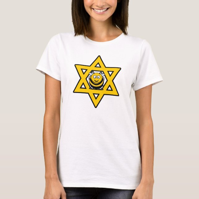 Camiseta Estrella de David judía con una abeja de miel (Anverso)