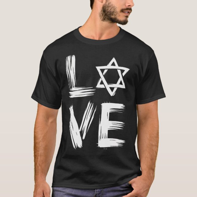 Camiseta Estrella de David judía del amor (Anverso)