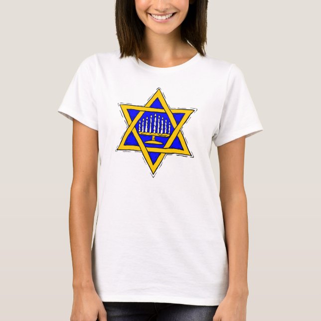 Camiseta Estrella de David y Menorah (Anverso)