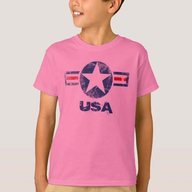 Camiseta Estrella de época Patriótica de EE.UU. T-Shirt (Anverso)