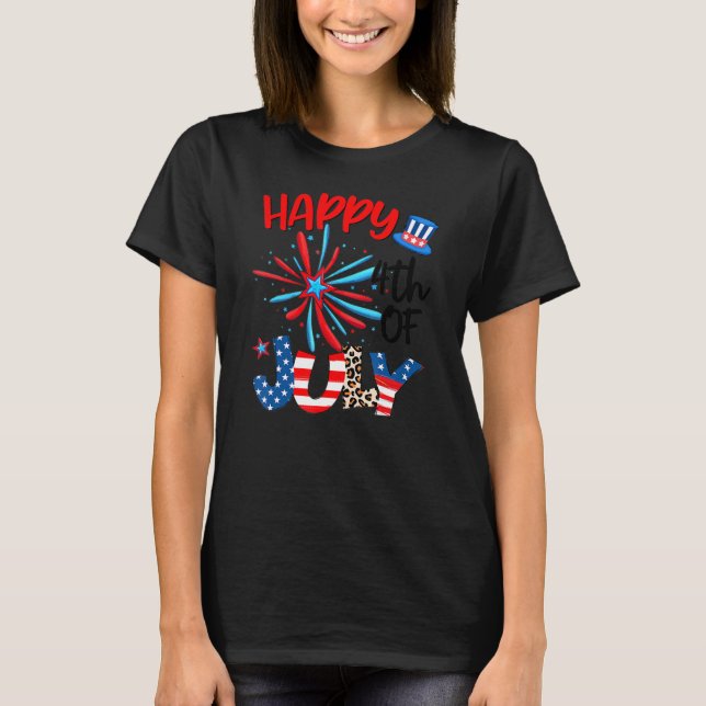 Camiseta Estrella de fuegos artificiales Leopardo Firework  (Anverso)