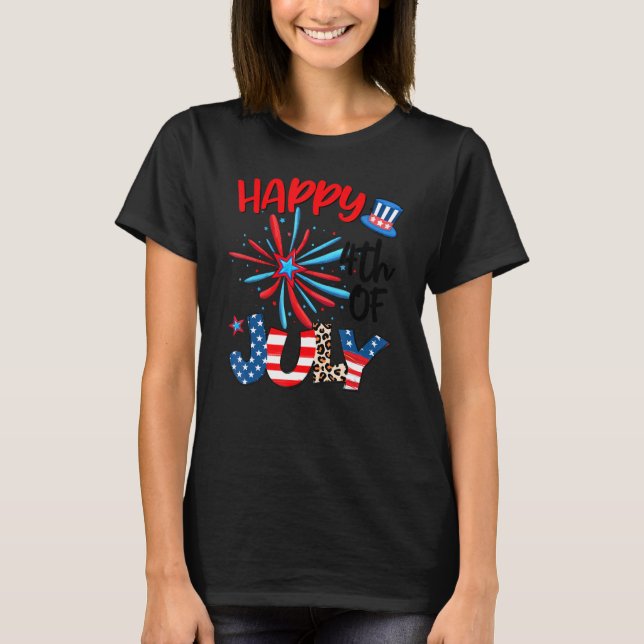 Camiseta Estrella de fuegos artificiales Leopardo Firework  (Anverso)