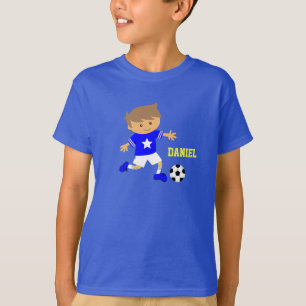Camiseta Estrella de fútbol adorable niño, tema de fútbol
