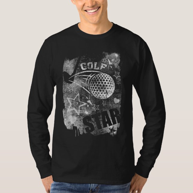 Camiseta Estrella de golf, Black Grunge Golf (Anverso)