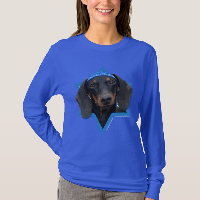 Camiseta Estrella de Jánuca de David - Dachshund - Winston (Anverso)