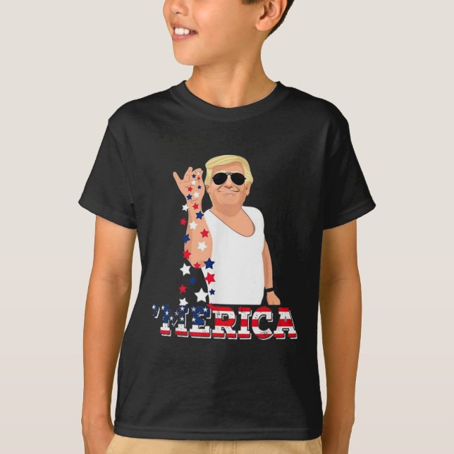 Camiseta Estrella de julio rociar Trump Día de la Independe (Anverso)