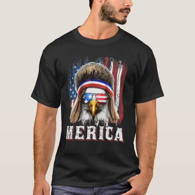 Camiseta Estrella de la Bandera Americana Merica Eagle Mull (Anverso)