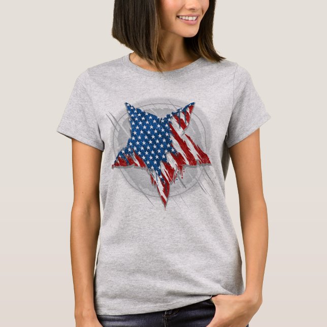 Camiseta Estrella de la bandera norteamericana de grafitti (Anverso)