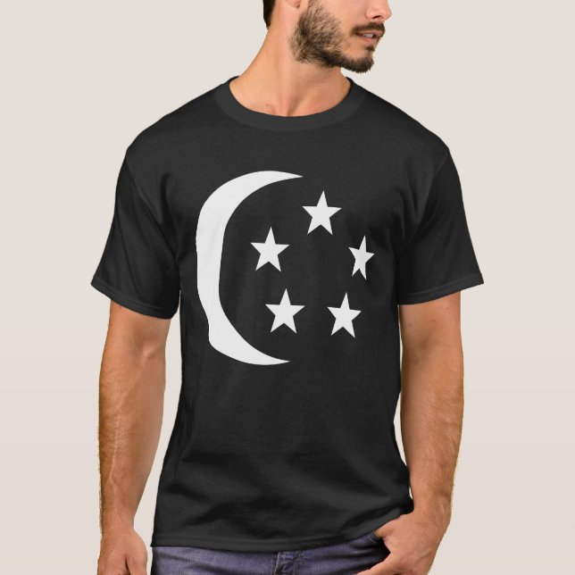 Camiseta Estrella de la luna de la bandera de Singapur (Anverso)