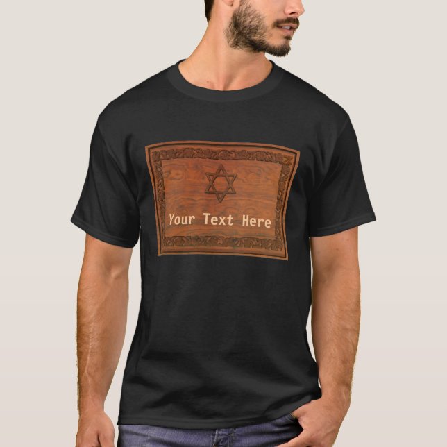 Camiseta Estrella De La Madera Esculpida De David (Anverso)