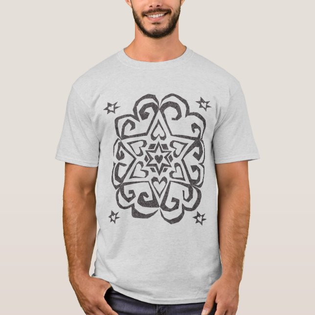 Camiseta Estrella de la tinta de la oscuridad de la mandala (Anverso)
