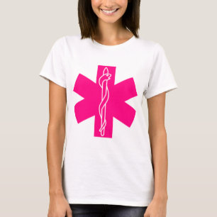 Camiseta Estrella de la Vida Rosa Paramédico