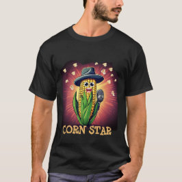 Camiseta Estrella de maíz divertida comida de la música de 