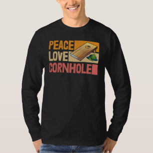 Camiseta Estrella de maíz Peace Love Cornhole Toca a mujere