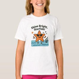 Camiseta Estrella de Mar Brillante Diseño Naranja Lindo de