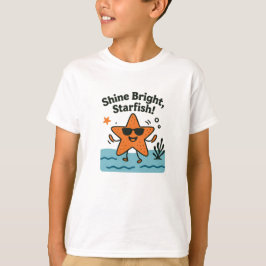 Camiseta Estrella de mar brillante Diseño naranja lindo de