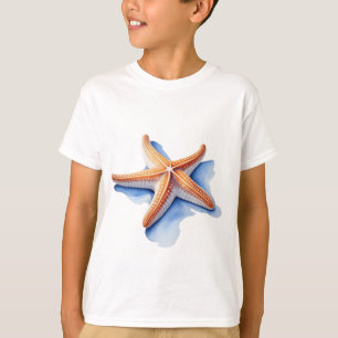 Camiseta Estrella de mar y silueta azul