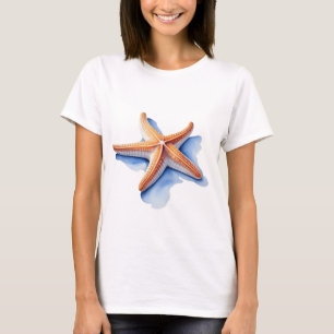 Camiseta Estrella de mar y silueta azul