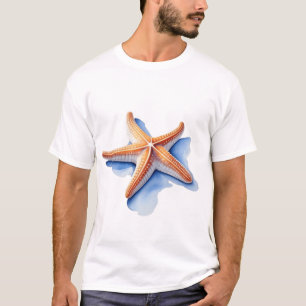 Camiseta Estrella de mar y silueta azul