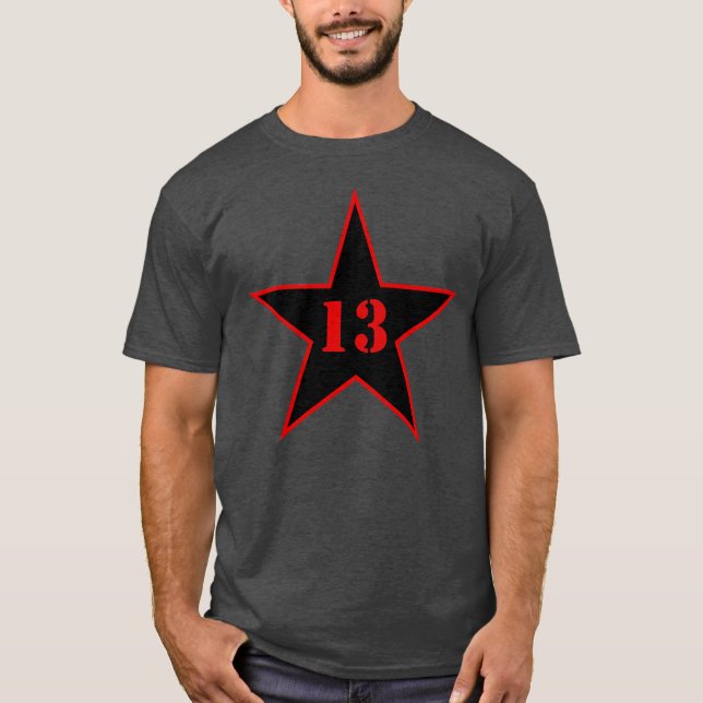 Camiseta Estrella de mi número de suerte - número 13 - v2 ( (Anverso)