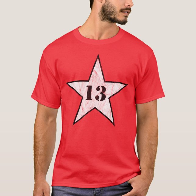 Camiseta Estrella de mi número de suerte - número 13 - v2(b (Anverso)