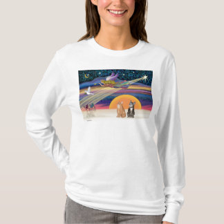 Camiseta Estrella de Navidad - gatos tabby marrones y Naran