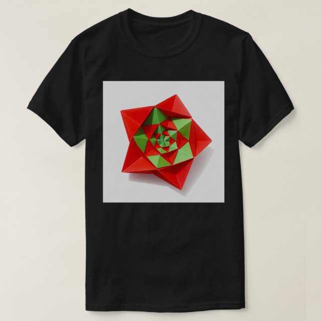 Camiseta estrella de origami modular (Diseño del anverso)