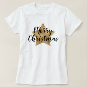 Camiseta Estrella de oro navideña