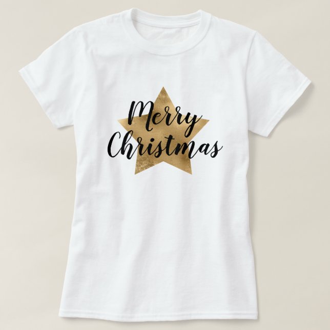 Camiseta Estrella de oro navideña (Diseño del anverso)