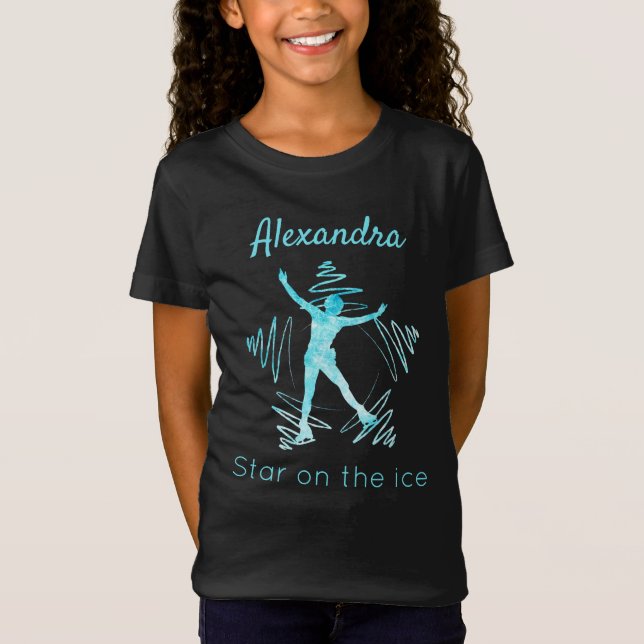 Camiseta Estrella de patinaje artístico sobre hielo azul co (Anverso)