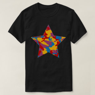 Camiseta Estrella de patrón de cámara negrita
